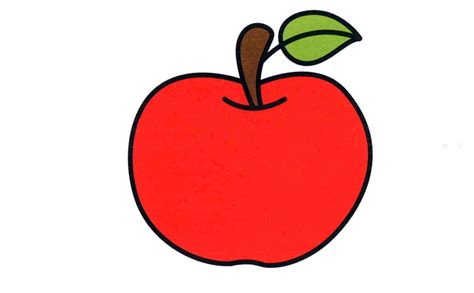 儿童创意DIY简笔画水果系列之苹果简笔画的画法 肉丁儿童网