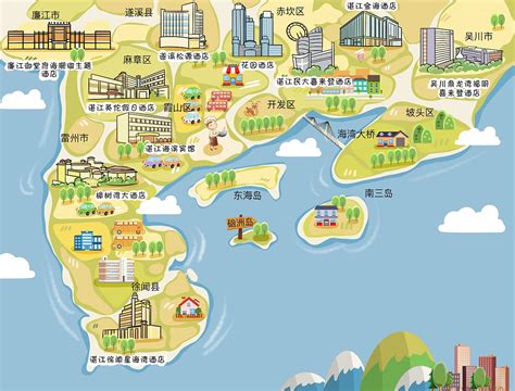 湛江市手绘地图_花小椒-站酷ZCOOL