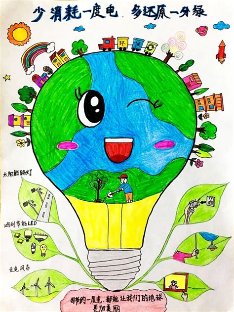 绿色环保主题儿童画绘画作品大全