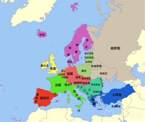欧洲地图全图 - 欧洲地图 - 地理教师网