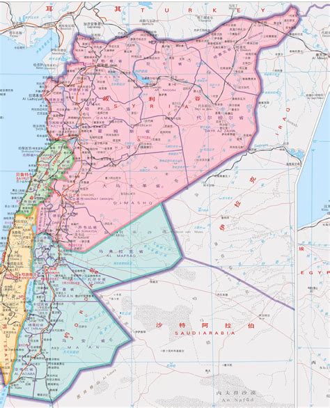 叙利亚地图,叙利亚地图中文版,叙利亚地图全图 - 世界地图全图 - 地理教师网