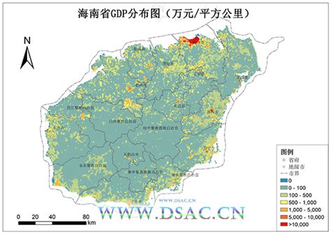 海南省GDP公里格网数据产品-社会经济类数据产品-地理国情监测云平台