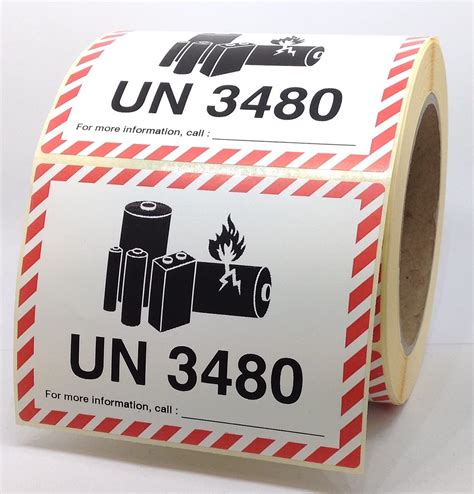 Buy 250 x IATA Compliant UN 3480 Lithium Ion Battery Hazard Labels ...