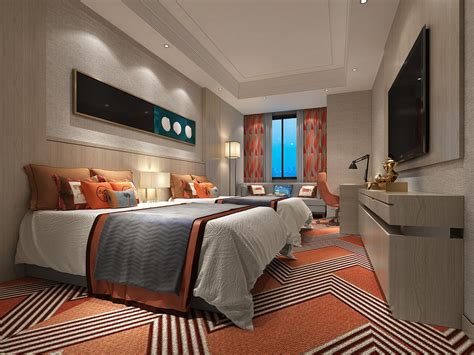 经济型酒店客房装修图片 – 设计本装修效果图