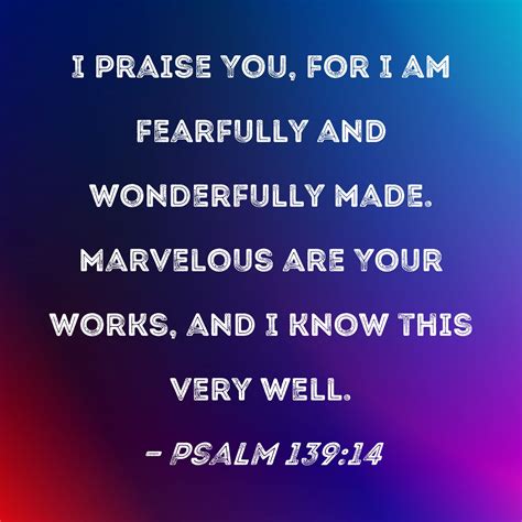 Psalm 139:14 KJV Inspirational Bible Verse Images | Bible Quotes