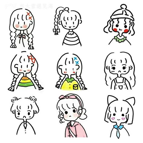 古风可爱女生头像简笔画