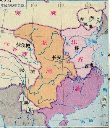 南北朝 陈,北齐,北周形势图-历史地图网