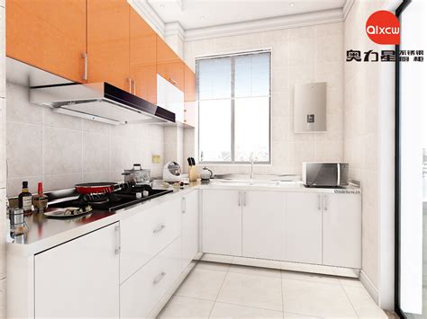 时尚L型白色烤漆橱柜图片 开放式厨房装修效果图_精选图集-橱柜网
