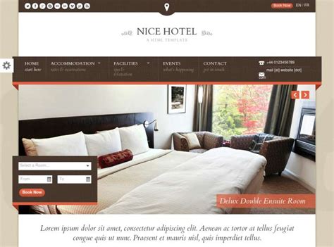 酒店预订服务动态响应式网站模板免费下载html - 模板王