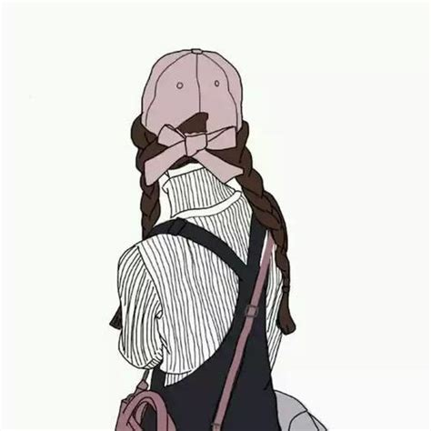 卡通女头背影图片