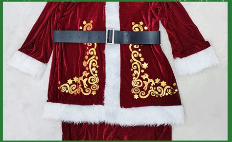 圣诞节植绒服装圣诞礼品套装舞台表演派对圣诞老人角色扮演服饰-阿里巴巴