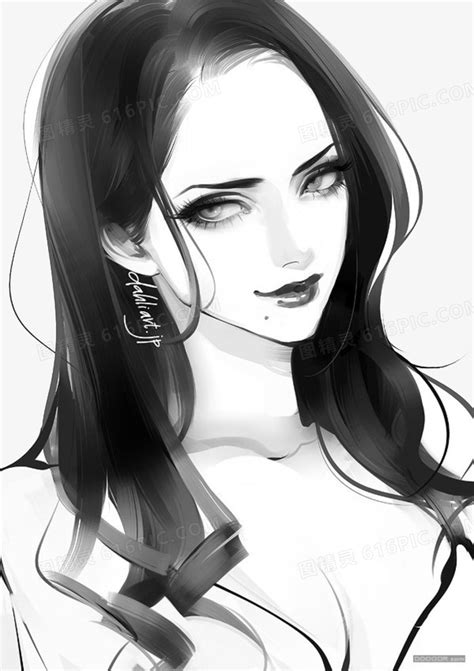 手绘美女图片