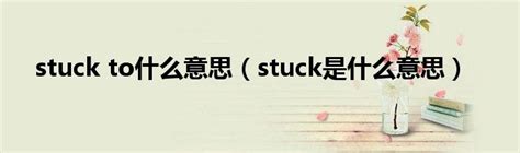 stuck to什么意思（stuck是什么意思）_草根科学网
