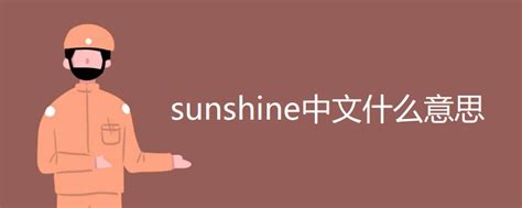 sunshine中文什么意思_高三网