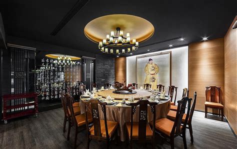 大型中式餐厅装修设计效果图_岚禾中式餐厅设计