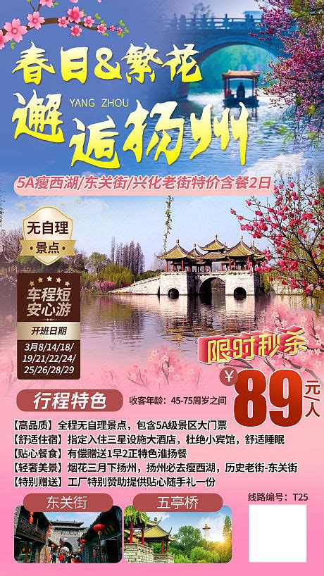 扬州小清新旅游海报PSD广告设计素材海报模板免费下载-享设计