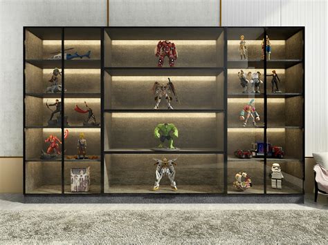 玻璃展示柜礼品玩具展示架家用玻璃陈列柜手办动漫模型展柜玻璃柜-阿里巴巴