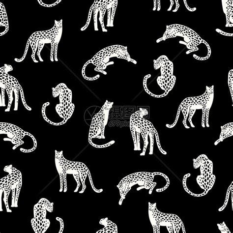 无缝异域图案有豹的抽象轮廓矢量手绘设计高清图片下载-正版图片303700627-摄图网