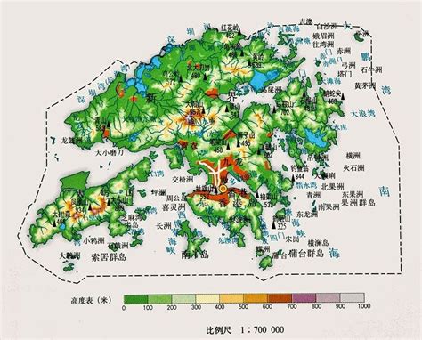 香港特别行政区地形图高清版_香港地图_初高中地理网