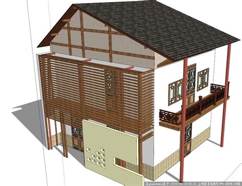 房子,二层小屋古代建筑3D模型,其他场景,场景模型,3d模型下载,3D模型网,maya模型免费下载,摩尔网