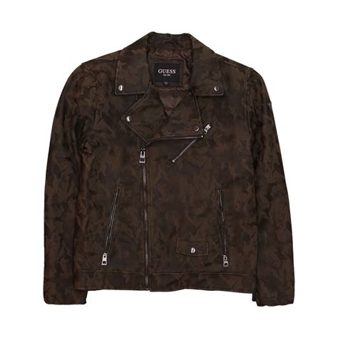 Guess Mens Camo Faux Leather Jacket (XLarge, Olive Camo) - Walmart.com