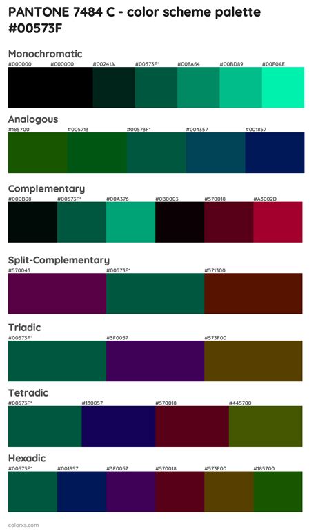 PANTONE 7484 C color palettes and color scheme combinations - colorxs.com