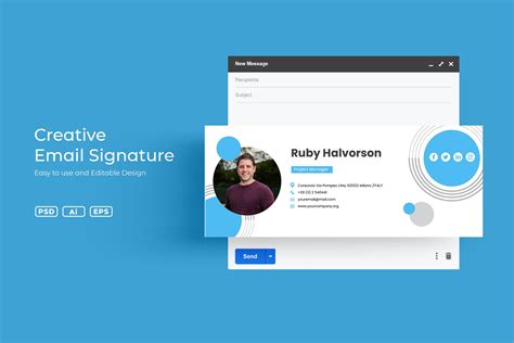 企业创办人电子邮件签名模板 Email Signature – 设计小咖
