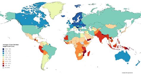 全球各国家男性和女性平均身高排行榜 - 好汉科普