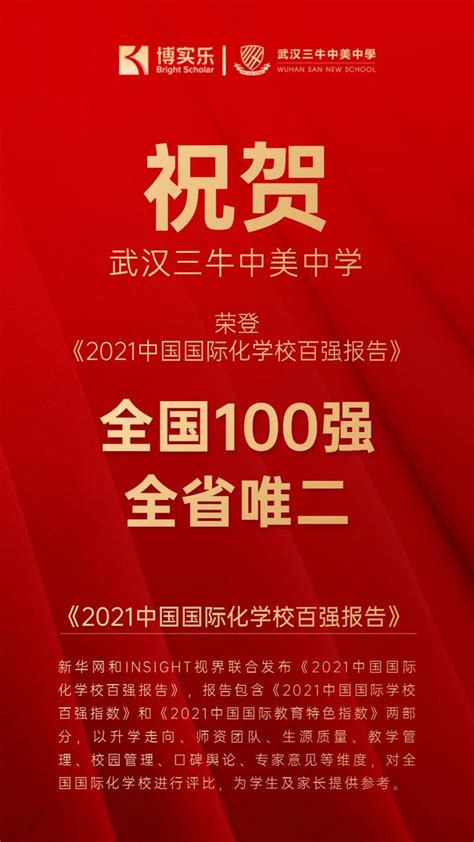 全省唯二！武汉三牛中美中学入选2021中国国际学校百强学校 - 知乎