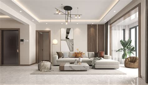 120平新中式三房客厅沙发背景墙装修效果图-房屋装修效果图-保驾护航装修网