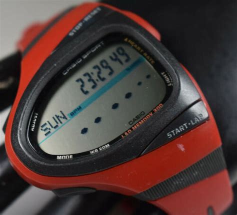 RARE! Casio CHR-100-4V (2979) Sport Phys Red/Black Strap Watch Circa ...