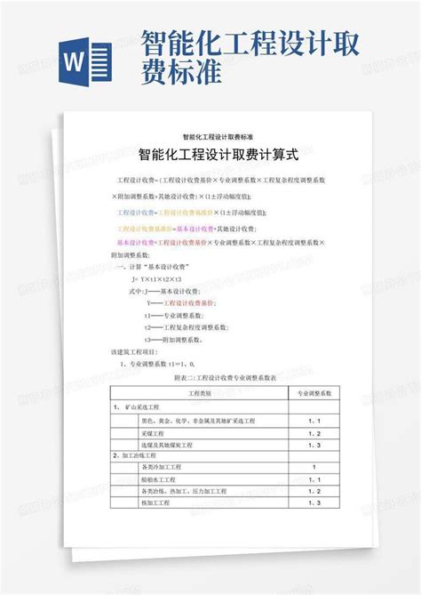 智能化工程设计取费标准 - 360文档中心