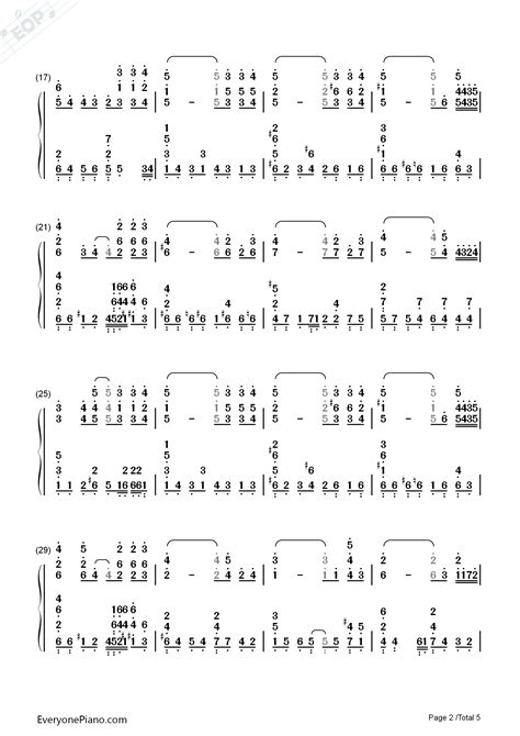 藤崎诗织的主题-心跳回忆双手简谱预览2-钢琴谱文件（五线谱、双手简谱、数字谱、Midi、PDF）免费下载