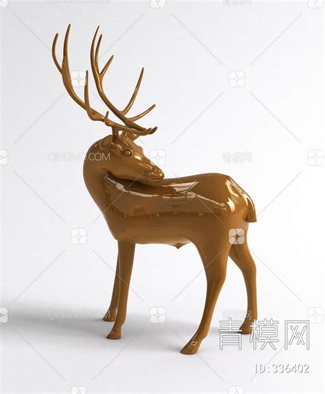 【麋鹿雕塑3D模型】_欧式现代黄白JPG大尺寸SU2014麋鹿雕塑3d模型下载_ID336402_免费3Dmax模型库 - 青模3d模型网