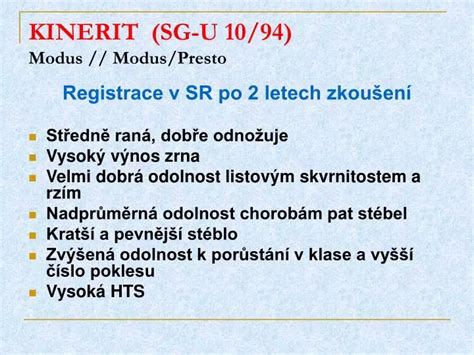 PPT - KINERIT (SG-U 10/94) Modus // Modus/Presto PowerPoint ...