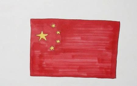 中国国旗简笔画怎么画步骤图片 - 有点网 - 好手艺
