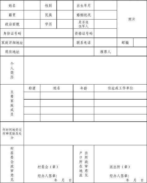 政审表_word文档在线阅读与下载_免费文档