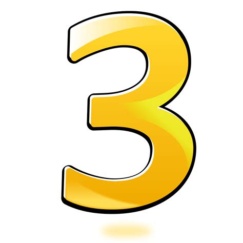 Clipart - Glossy Number : Three