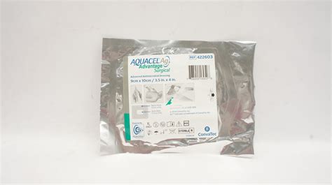 ConvaTec 422603 Aquacel Ag Advanced Antimicrobial Dressing 3.5inch x 4 ...