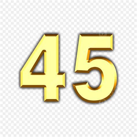 45% PNG Picture, Number 45 Golden Font, Fortyfive, Font, Golden PNG Image For Free Download