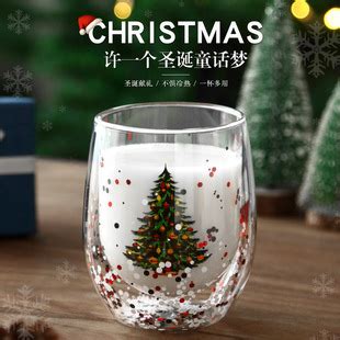 圣诞节牛奶咖啡星愿杯双层隔热高硼玻璃杯抖音网红同款 圣诞杯-阿里巴巴