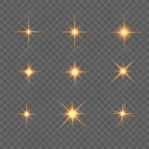 金色闪闪的星星光效星芒元素素材下载-正版素材402032530-摄图网