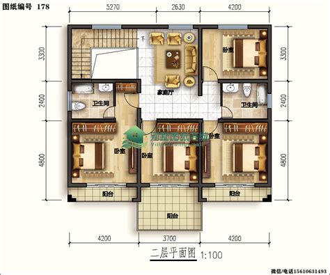 中式现代二层自建房_13x10米新农村二层中式房屋设计图 - 二层别墅设计图 - 轩鼎别墅图纸