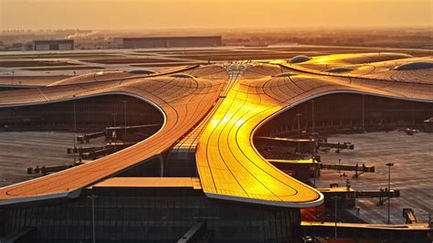 4K航拍北京大兴新机场全景日出震撼视频素材_ID:VCG2215502044-VCG.COM