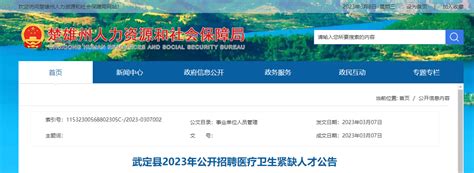 2023云南楚雄州武定县招聘医疗卫生紧缺人才8人（报名时间3月17日9：00-12：00）