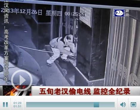 沙市区一五旬老汉偷电线 监控全记录警方速破案-新闻中心-荆州新闻网