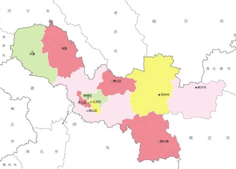 徐州市行政区划地图：徐州市下辖5个市辖区、3个县、代管2个县级市分别是哪些？