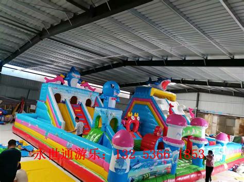 厂家直销户外充气城堡滑梯游乐设备新款儿童巨鲨来袭充气滑梯蹦床-阿里巴巴
