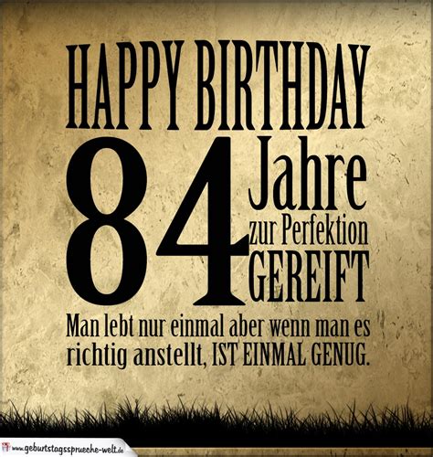 Komplimente Geburtstagskarte zum 84. Geburtstag Happy Birthday ...