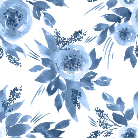 蓝色百合花装饰图片素材免费下载 - 觅知网